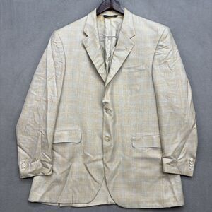 Loro Piana Light Beige Plaid Sport Coat Blazer